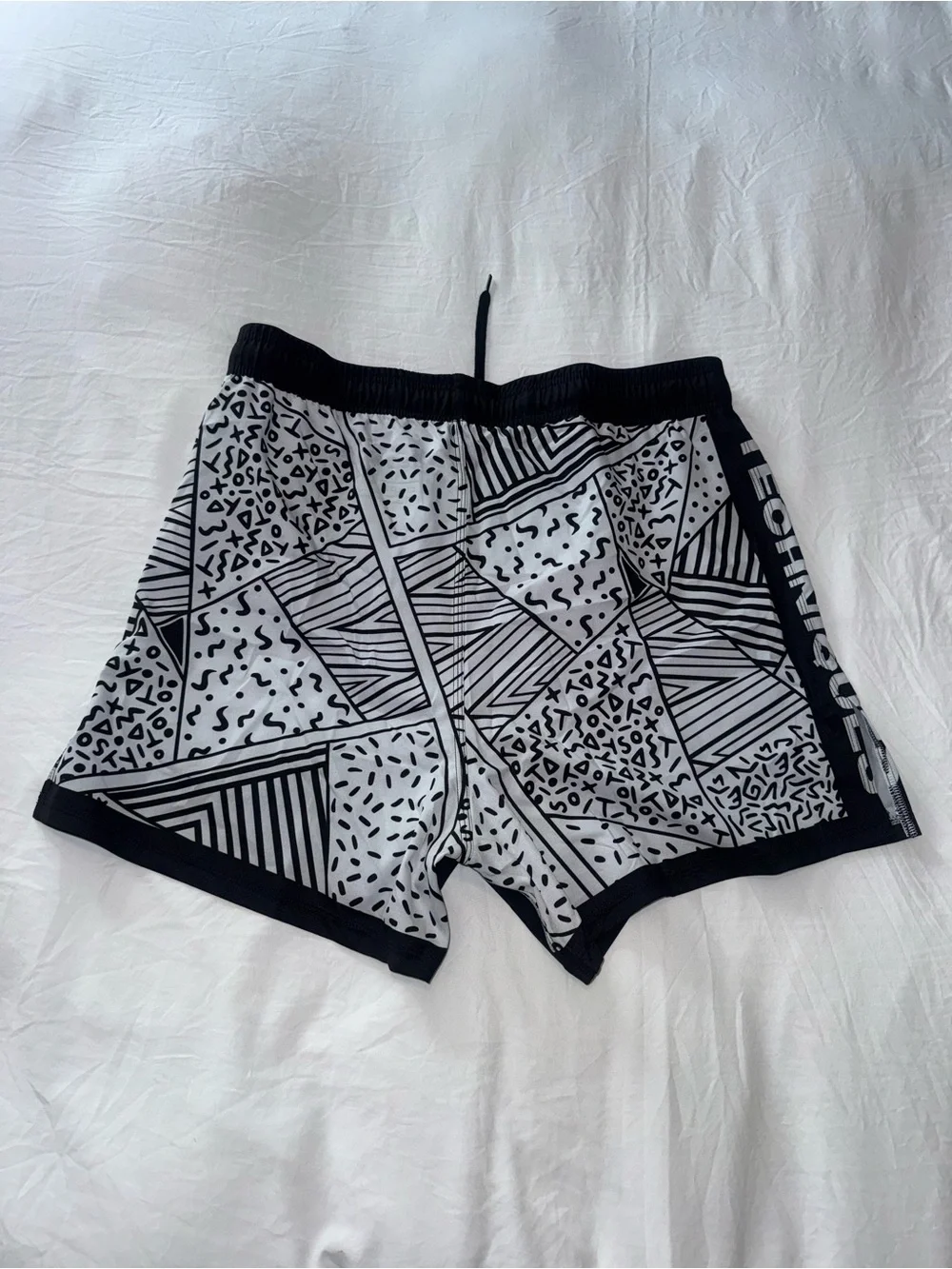 Black & White Graphic Techniques Athletic Shorts